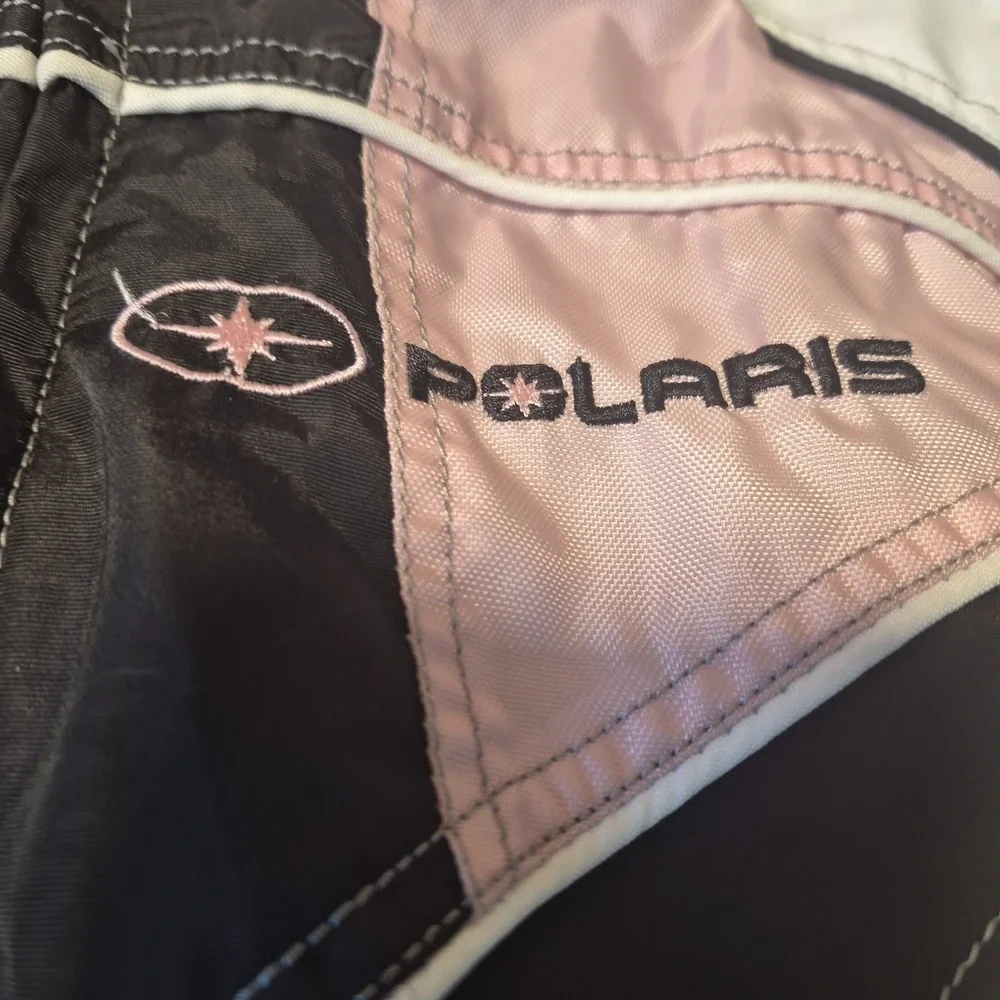 Polaris Snowmobile Jacket Girls Pink Black Colorblock Winter Racing Coat M